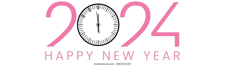 Happy new year 2024 design with unique colorful numbers. Premium vector design for poster, banner, greeting and new year 2024 celebration.Happy new year 2024 with colorful lines