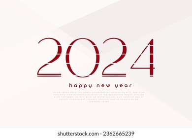 Happy new year 2024 design.  number illustrations. Premium vector design for poster, banner, greeting and new year 2024 celebration.