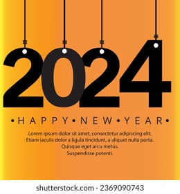 Happy new year 2024 design with numbers. happy new year 2024 vector design for poster, calendar, banner and more
