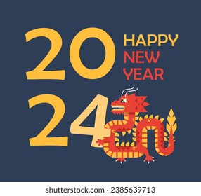 Happy new year 2024 design with colorful thin numerals. Poster template and social media post purposes