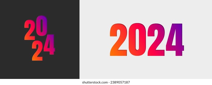 Happy new year 2024 design. Trendy number illustration design. Vector template for banner, poster, greeting and new year 2024 celebration.