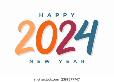 Happy new year 2024 design. Abstract design with typography style, Premium vector design 2024.