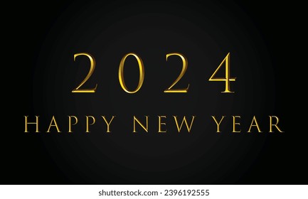 Happy New Year 2024 Design New Year Wishes Post Design Lettering text for Happy New Year Merry Christmas. Luxury Happy New Year