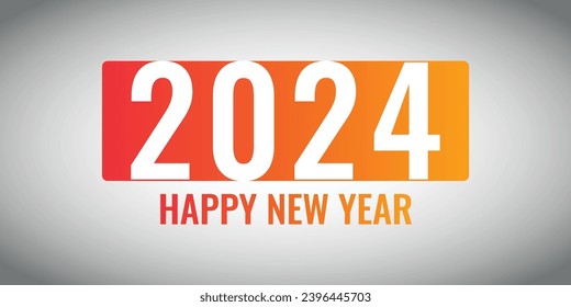 Happy new year 2024 design. With colorful truncated number illustrations. Premium vector design for poster, banner, greeting and new year 2024 celebration.