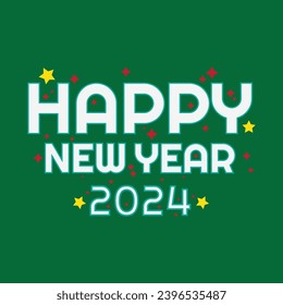 Happy new year 2024 design. With colorful truncated number illustrations. Premium vector design for poster, banner, greeting and new year 2024 celebration.