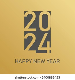Happy new year 2024 design. Premium vector design for poster, banner, greeting and new year 2024 celebration.