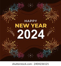 happy new year 2024 design illustration