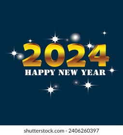 Happy new year 2024 design. With colorful truncated number illustrations. Premium vector design for poster, banner, greeting and new year 2024 celebra