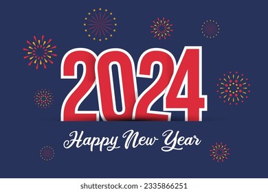 Happy new year 2024 design.vector design for poster, banner, greeting and new year 2024 celebration.
