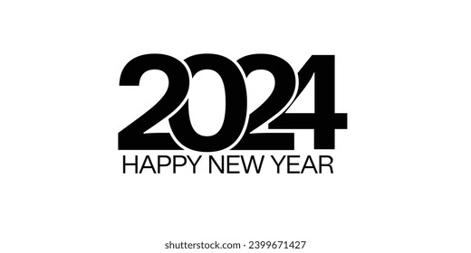 Happy new year 2024 design,Vector design for poster, banner, greeting and new year 2024 celebration,2024 typography logo design concept.