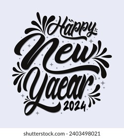happy new year 2024 design.vector design for new year 2024 celebration.