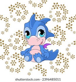 Happy new year 2024. Year of the Dragon.  Great for New year cards, banners, headers, party posters. 