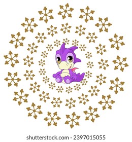 Happy new year 2024. Year of the Dragon.  Great for New year cards, banners, headers, party posters. 