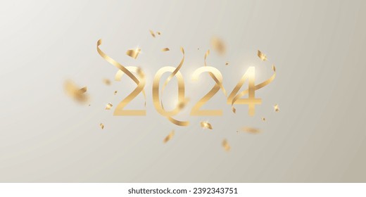 happy new year 2024 with elegant typography design template 2024 new year celebration ideas for greeting card banners and post templates.