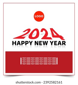 Happy new year 2024 exclusive greeting card for social media, exclusive new year card design, happy new year 2024