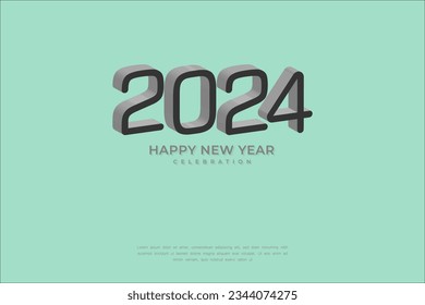 Happy New Year 2024. festive realistic decoration. Celebrate 2024 party 