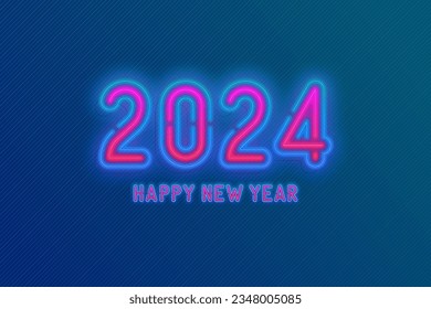 Happy New Year 2024. festive realistic decoration. Celebrate 2024 party