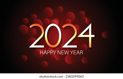 happy new year 2024 golden typography design. perfect for branding, banner, poster.