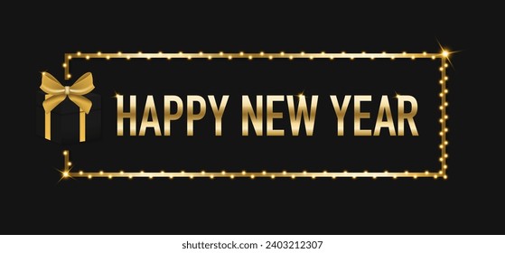Happy New Year 2024 Golden Golden Assistance. With unique and luxurious numbers. Premium vector design for posters, banners, calendar and greetings. New Year and Christmas design. Vector illustration
