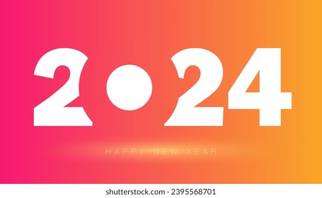 Happy New Year 2024 Gradient color