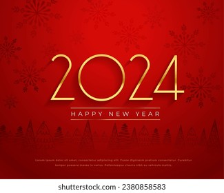 happy new year 2024 greeting background design vector