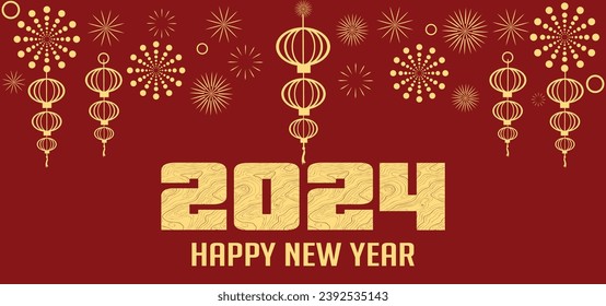 Happy new year 2024 greeting card. year 2024 poster. 2024 post. new year background. Happy new year website banner.