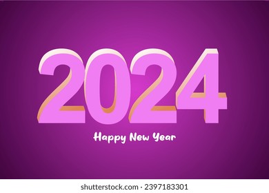 Happy new year 2024  greeting concept for 2024 new year celebration. Happy new year background template.