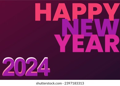 Happy new year 2024  greeting concept for 2024 new year celebration. Happy new year background template.