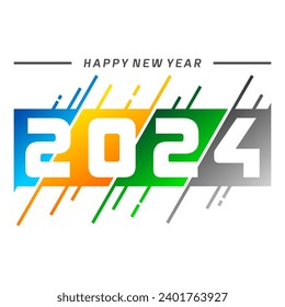 Happy new year 2024 greeting design vector