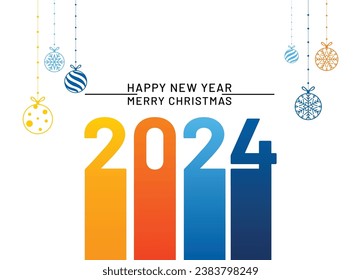 Happy new year 2024, horizontal banner. Brochure or calendar cover design template. Cover of business diary for 20 23 with wishes. The art of cutting paper.
