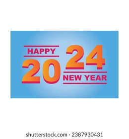 happy new year 2024 icon logo vector design template