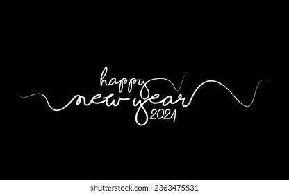 Happy new year 2024 Lettering icon for ew year banner or cards design, easily editable icon for your design, vector art illustration