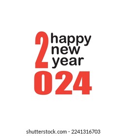 happy new year 2024 logo illustration design 