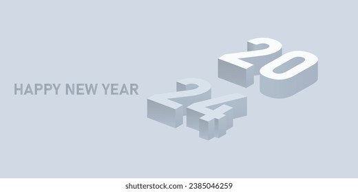 Happy New Year 2024 logo design. Cover of business diary for 2024 with wishes.