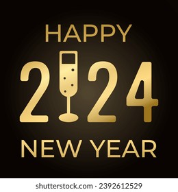 Happy New Year 2024 logo design