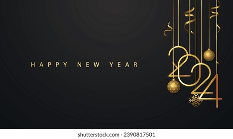 Happy New Year 2024 luxury background design