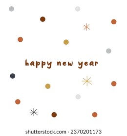 Happy New Year 2024. Minimalistic card design. Set for branding cover, card, posters. Card template