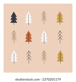 Happy New Year 2024. Minimalistic card design. Set for branding cover, card, posters. Card template
