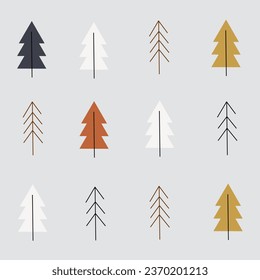 Happy New Year 2024. Minimalistic card design. Set for branding cover, card, posters. Card template