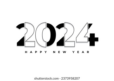 Happy new year 2024 modern typography text logo design