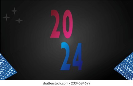 Happy New Year 2024 on dark Background 