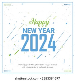 Feliz Año Nuevo 2024 ilustración vectorial de diseño 