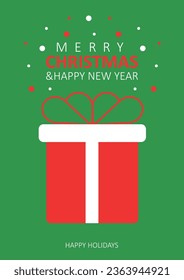 Happy New Year 2024 poster design. Rich colors and minimalist New Year object. Cover design for the holiday 2024. Minimalistic and interesting banner design. Vector illustration
