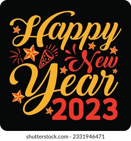 Happy New Year 2024 Retro SVG Design, Happy New Year 2025 Retro T-shirt Design, Happy New Year SVG Design