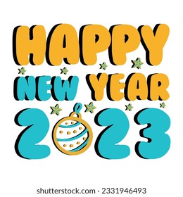 Happy New Year 2024 Retro SVG Design, Happy New Year 2025 Retro T-shirt Design, Happy New Year SVG Design