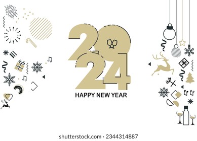 Happy New Year 2024 Scalable vector eps 