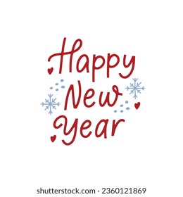 Happy new year 2024 script text hand lettering. Design template celebration typography poster, banner or greeting card for Merry Christmas and Happy New Year. Vector illustration