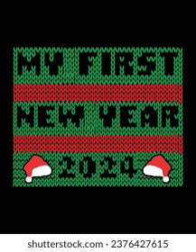 Happy new year 2024 Happy new year Shirt print template, typography design for Shirt, mug, iron, glass, sticker, hoodie, pillow, phone case, poster, season, logo,