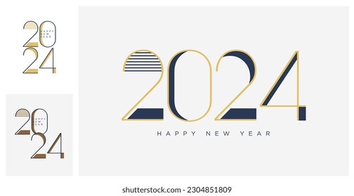 happy new year 2024 with simple numbers.