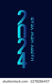 Happy New year 2024 social media post design vector.